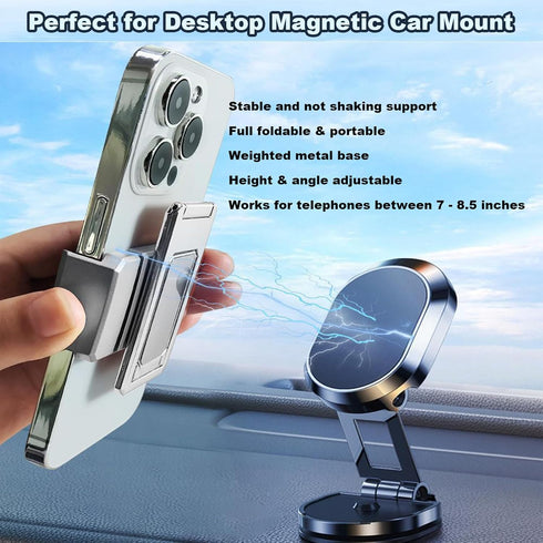 New Upgraded Back Clip Type 360 Folding Bracket, Folding Phone Stand, Cell Phone Stand, Adjustable Foldable Desktop Phone Holder Compatible with i...