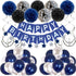 Birthday Decorations for Men Women Boys Girls - Blue Party Decor With Happy Balloons - Suitable for 16th 20th 25th 30th 35th 40th 50th 60th 70th (...