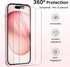 ORNARTO Compatible with iPhone 15 Case Shockproof with Screen Protectors, Waterproof Liquid Silicone Rubber Full Cover Protective Case for iPhone ...
