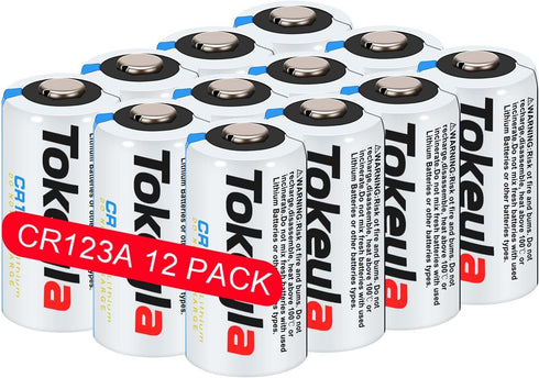NonRechargeable CR123A Lithium Batteries Industrial 3V 1500mah Battery CR123 Batteries for Cameras, Smart Sensors Replacement, Flashlight etc (12 ...