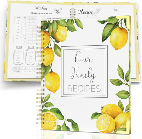 Recipe Book To Write In Your Own Recipes - Blank Family Cook Book Journal to Create Your Own DIY 100 Page Cookbook - Spiral Bound Recipe Organizer...