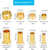 150PCS Tube OD?1/4" 5/16" 3/8" 1/2") Brass Compression Sleeves Ferrules & Insert,4 Sizes Brass Compression Fitting Assortment Kit...