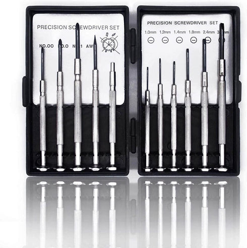 6Pcs Mini Screwdriver Set, Eyeglass Repair Screwdriver, Precision Repair Tool Kit with 6 Different Size Flathead and Philips Screwdrivers, Ideal f...