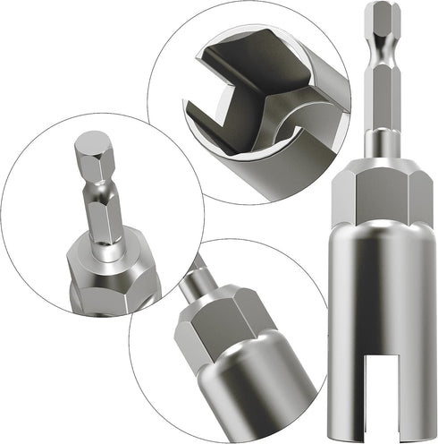 2 Pack (13mm,19mm) 1/4 Inch Hex Shank Nut Driver Power Wing Nut Driver Set Bit Socket Wrenches Tools Set Slot Wing nuts Drills Bits for Panel Nuts...