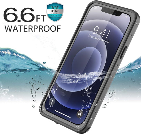 for iPhone 12 Pro Waterproof Case with Built-in Screen Protector Full Body Shockproof Dustproof Dirtproof Heavy Duty Protective Phone Case for iPh...
