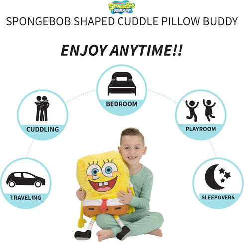 Spongebob Kids Bedding Super Soft Plush Cuddle Pillow Buddy, One Size, By Franco...
