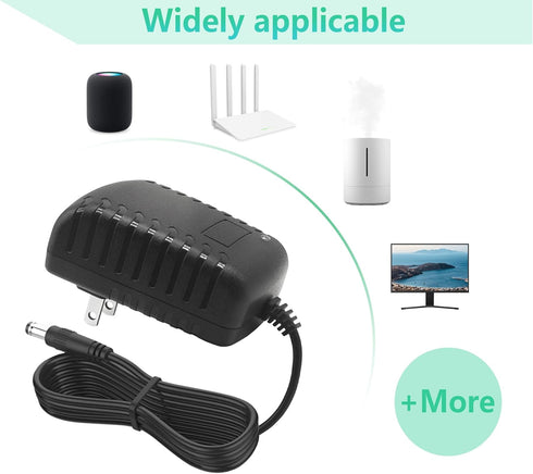 12V 2A AC Adapter 100-240V AC to DC 50-60Hz 12V DC transformer 12 Volt 2 Amps 24W Power Supply Converter with 5.5mm x 2.1mm/2.5mm Plug, for LED Li...