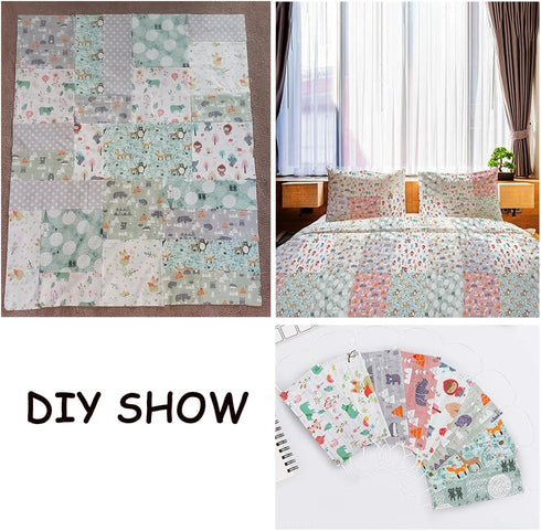 Hanjunzhao Cute Animals Print Quilting Fabric, Pre-cut Fat Quarters Fabric Bundles for Quilting Sewing,18 x 22 inches...