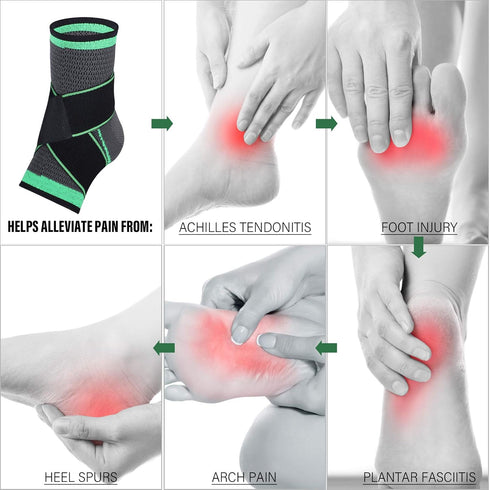 Ankle Support Brace, Adjustable Compression Ankle Support, for Men Women Achilles Tendon Support and Plantar Fasciitis, Stabilize Ligaments, Eases...