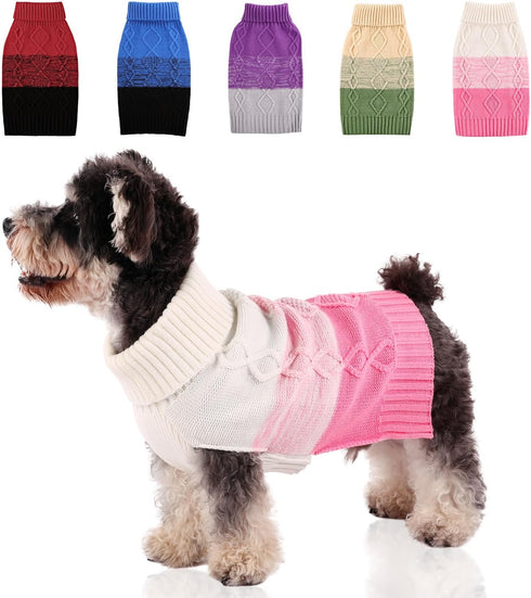 ASENKU Warm Dog Sweater for Small Medium Dogs,Pet Sweaters for Fall Winter Dog Clothing,Thicked Pullover Puppy Cat Turtleneck Sweater for Doggie C...