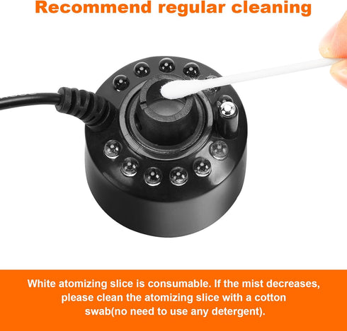 FITNATE Mist Maker, 12 LED Mister Fogger Water Fountain Pond Fog Machine Atomizer Air Humidifier, ultrasonic Mist fogger with Splash Guard, Perfec...