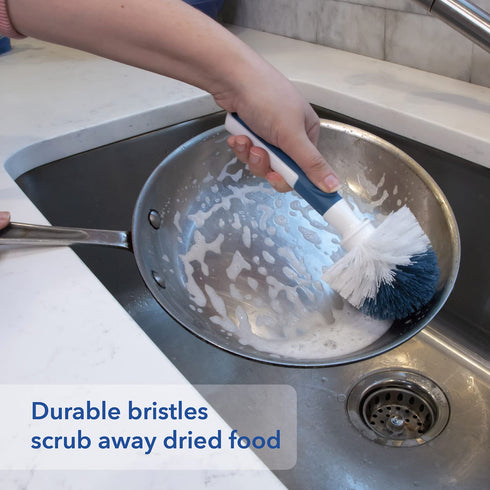 Unger Sink & Dish Scrub Brush – Kitchen Scrub Brush, Dish Washing Scrubber, Small Cleaning Brush, Kitchen Cleaning Supplies, Non-Scratch Bristles,...