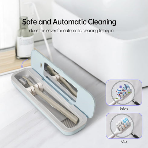 Toothbrush Holder, Toothbrush Cleaner Case, Portable USB Charging Toothbrush Cover with U V-C Light, Travel Toothbrush Holder...