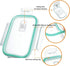 YEBODA Glass Food Storage Containers with Airtight Snap Locking Lids BPA Free Meal Prep Container Set For Home Kitchen Restaurant - Freezer, Micro...