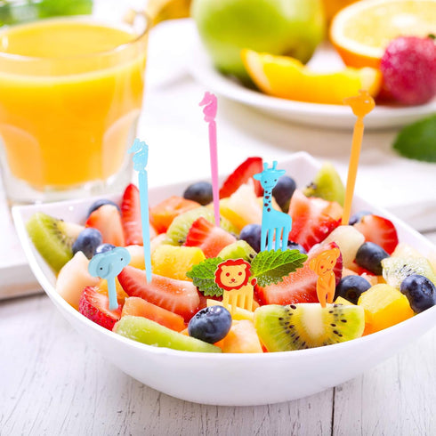 Patelai 80 Pieces Animal Fruit Food Picks Lunch Bento Box Picks Cute Cartoon Toothpick Mini Cupcake Fork for Back to School Classroom Cake Dessert...