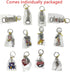 TSY TOOL 12 Pack Silver NYC Souvenir Keychain Collection, New York Metal Keychain Ring Bundle, Bulk, Includes Statue Of Liberty, Empire State, Bro...