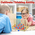 4 in a Row Wooden Connect Board Game, Foldable Line up 4 Game, Classic Strategy Family Fun Toy, Wood Connect Game for Kids and Adults (Travel Size...