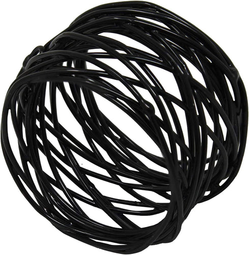 Handmade Round Mesh Black Napkin Rings Holder for Dinning Table Parties Everyday, Set of 6...