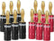 Banana Plugs with Dual Set Screws,Black and Red Aluminum Shell,6 Pairs......