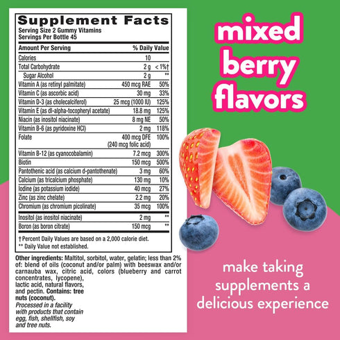 Vitafusion Women’s Sugar Free Daily Multivitamin Supplement, Adult Gummy Vitamin for Energy, Bone & Immune Support*, 90 Count...