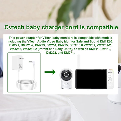 for VTech Baby Monitor Power Supply for VTech DM221 DM221-2 DM223 Sound Audio Baby Monitor Charger Power Adapter...