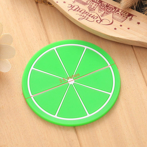 7 Pieces Fruit Slices Silicone Coasters Non-Slip 240? Heat Resistant Hot Insulation Pads 3.5" Jelly Cartoon Unique Cup Mats Drink Placemats for Dr...