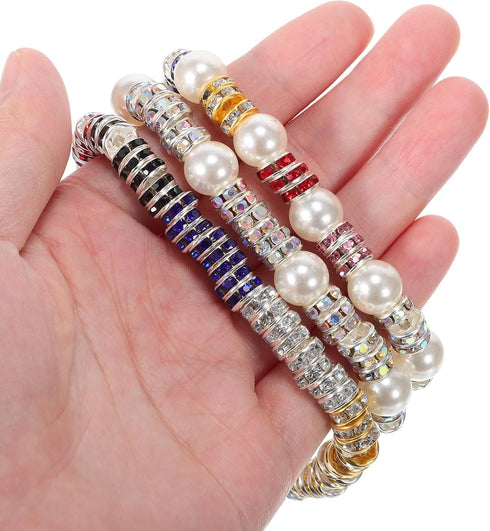 IMIKEYA Rondelle Spacer Beads: 700Pcs 8mm Rondelle Beads for Jewelry Making Rhinestone Spacer Beads 10 Colors Crystal Bead Spacers Flat Round Loos...