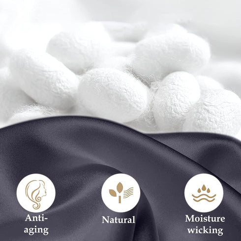 INSSL Silk Pillowcase for Women, Mulberry Silk Pillowcase for Hair and Skin and Stay Comfortable and Breathable During Sleep (King, Dark Grey)...