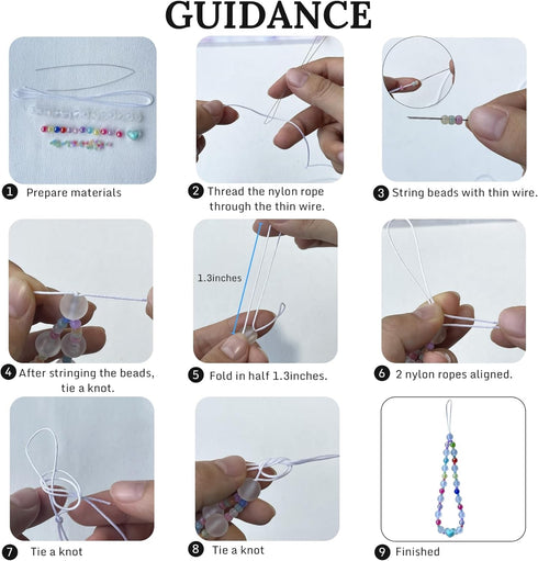 SHUANGART 531 Pcs Phone Chain Beaded Making kit, Cell Phone Charms Lanyard Wrist Strap Set with Matte Frosted Beads Burst Round Beads Glass Seed B...