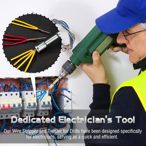 3Pcs Wire Stripper and Twister for Drill – 2-6 Way Electrician's Tool for Quick Cable Stripping & Twisting – Multipurpose Peeling Line Device for ...