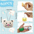 60 PCS Mini Animal Plush Toys Set Cute Small Animal Stuffed Toy Keychain for Party Favors Keychain Ornament for Goody Bag Easter Egg Stuffers Carn...