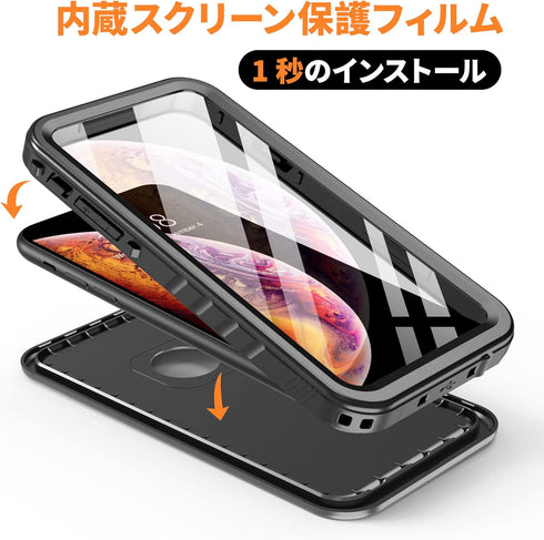 Cozycase Waterproof Case for iPhone Xs Max, Shockproof Full-Body Rugged Case with Built-in Screen Protector for Apple iPhone Xs Max 6.5 inch (2018...