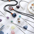 66 Pieces Empty Stone Holder Quartz Stone Necklace Cord Fish Netted Cord Adjustable Crystal Holder Spiral Bead Cages Pendants Black Waxed Necklace...