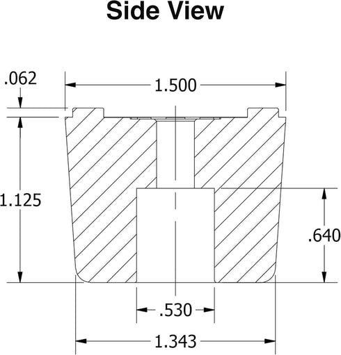 4 Large Cube Square Rubber Feet Bumpers - 1.125 H X 1.500 W - Made in USA Heavy Duty Non Marking for Furniture, Tables, Chairs, Desks, Benches....