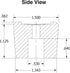 4 Large Cube Square Rubber Feet Bumpers - 1.125 H X 1.500 W - Made in USA Heavy Duty Non Marking for Furniture, Tables, Chairs, Desks, Benches....