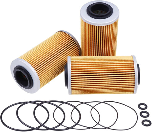 ZTUOAUMA 3X Oil Filters 420956741 420956740 with O-Ring Seals for Sea Doo GTI GTS SE GTR GTX SC RXP RXT RXPX RXTX Wake and All 4-Tec 130HP 185HP 2...