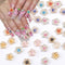 50Pcs Flower Nail Charms 3D Lovely Flower Charms Nail Rhinestones Gold Edge Glaze Design Resin Nail Jewels Colorful Floral Nail Art Charms Supplie...