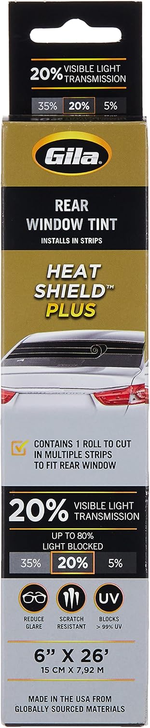 Gila Heat Shield Plus 20% VLT Rear Window Tint, 6in x 26ft...
