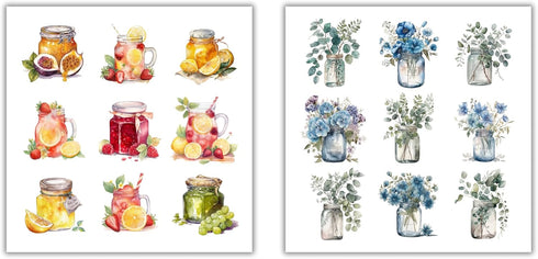 162 Pcs Mason Jar Four Seasons Sticker Book for Journaling Notebooks, Sketchbook, Bookmark Making, Junk Journal, Budget Planner, Scrapbook Art Sup...