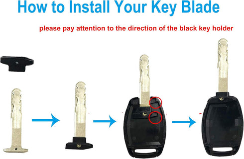 3 Buttons Key Fob Shell Case Fit for Honda Civic CR-V Crosstour Fit Pilot CR-Z Odyssey Accord Replacement Keyless Entry Remote Control Car Key Fob...