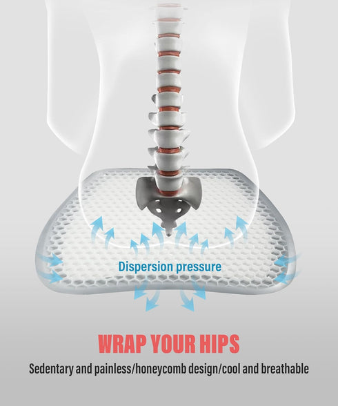 Gel Seat Cushion,Gel Seat Cushion for Long Sitting,Cooling Truck Seat Cushion Breathable Car Seat Cushion,Honeycomb Design Egg Cushion Chair Pad,S...