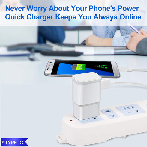 Adaptive Fast Charger Kit with USB Type C Cable?5 ft? Fast Charging Wall Charger Block Compatible with Samsung Galaxy S21/S21 Ultra/S20/S20+/S10/S...