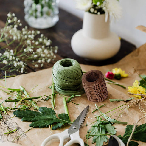 ZOENHOU 2 Rolls 2mm 328 Ft Brown Floral Wire, Vine Wire Floral Bind Rustic Style Craft Wire Waterproof Paper Wrapped Rope for Flower Crowns, Artif...
