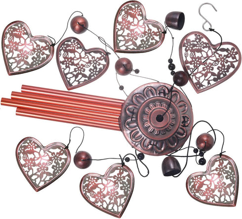 Garden Loving Heart Wind Chimes Outdoor Indoor Decor, Hand-Made Heart Musical Wind Chime, Mobile Wind Catcher Romantic Wind-Bell for for Home, Mom...