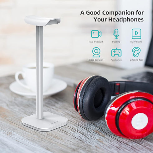Headphone Stand, Desktop Headset Holder Heavy Base Desk Earphone Stand Aluminum Gaming Headset Hanger Rack Compatible with AirPods Max, AirPods Pr...