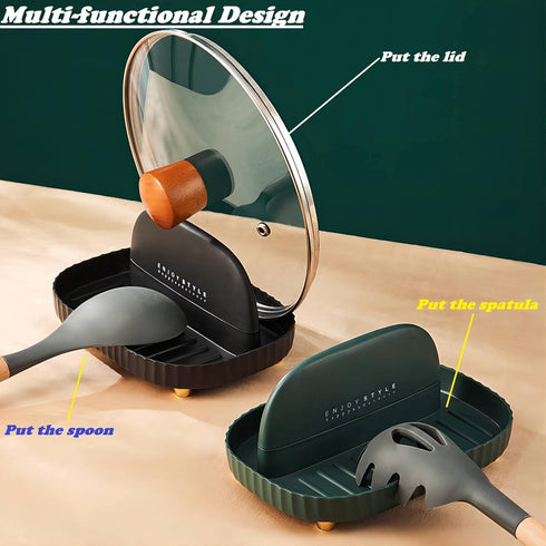 Utensil Rest Holder for Kitchen Counter Spoon Rest Cooking Ladle Spatula Lid Holder Kitchen and Grill Utensil Organizer for Countertop Stove Top (...