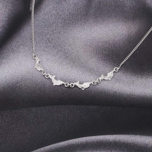 Sterling Silver Jewelry Playful Dolphin Anklet with Rhodium Plating for Women and Girls...