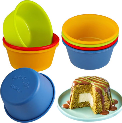 Webake Silicone Cupcake Baking Cups Set of 8, Air Fryer Muffin Pan Jumbo Muffin Liners Reusable Large Individual Muffin Tin, 3.5 Inch Mini Cake Pa...
