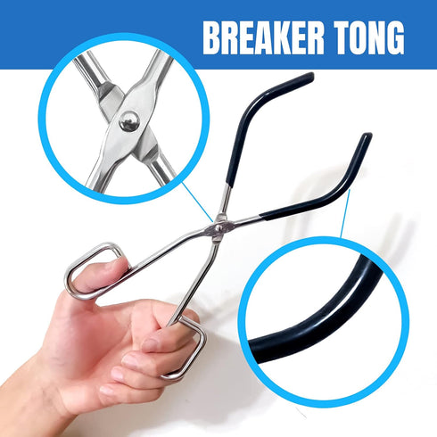 Scientific Lab Tools Pack for Basic Starter, Chemistry Set - Crucible Tongs Lab Spatula Scoop U-Shape Spoon Test Tube Clamps Stainless Steel Force...