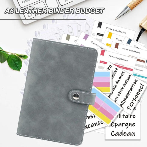 GVRGO Binder A6, Nnx Note Pad Style with Zippered Pocket, Holds 12+12 Budget Cards + 14+10 Sticky Sheet Monthly Planner * 2+5 Color Folders * 1 Gr...